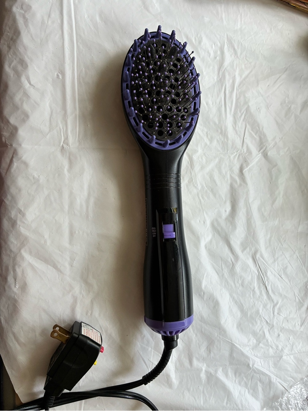 Black and Purple Hot Air Brush - Women's Hair Styling Tool